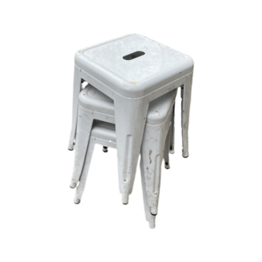 White Metal Industrial 19” Stools (Priced Individually)