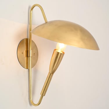 MCM Stilnovo Style Brass Wall Sconce 