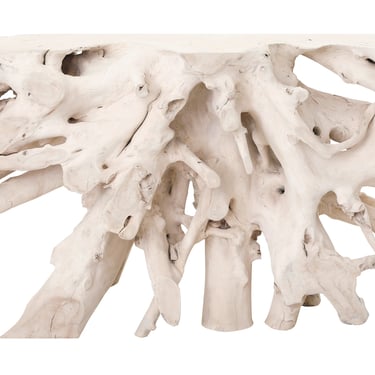 Large Bleached Teak Root Console