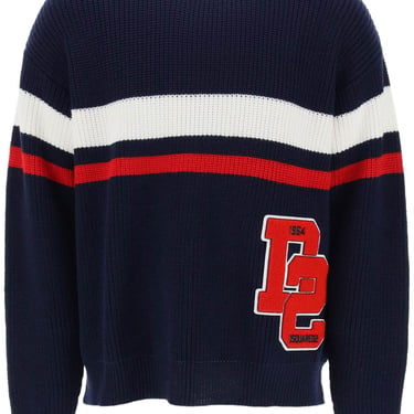 Dsquared2 Wool Sweater With Varsity Patch Men