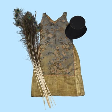 Antique 1920 Heavenly Rodeo brocade lamé dress 