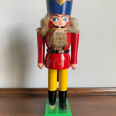 Vintage traditional Christmas decoration Nutcracker wooden figurine hand painted Erzgebirge Christmas gift 