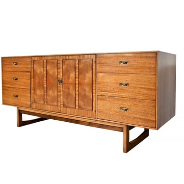 Mahogany Long Dresser Drexel Composite Credenza Mid Century Modern 