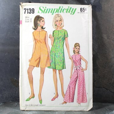 1967 Simplicity #7139 Culottes Pattern | Size 12/Bust 32