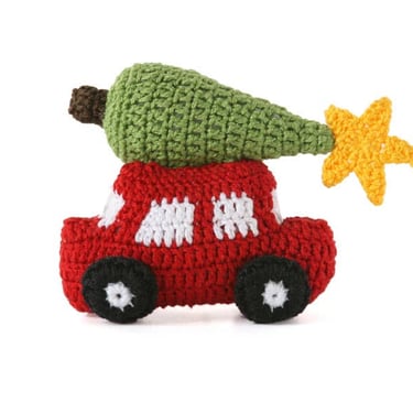 Car with Christmas Tree Ornaments