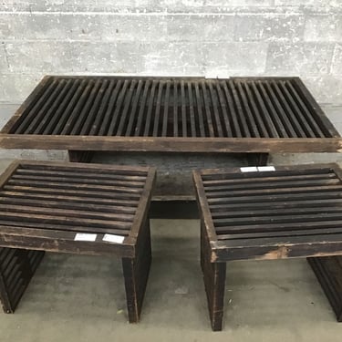 3 Pc. Clear Cedar Patio Table Set (Seattle)