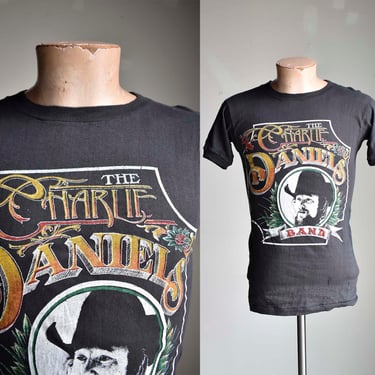 Vintage Charlie Daniels Band Tshirt / Vintage 1970s Charlie Daniels Band Tee / Single Hemline Charlie Daniels Band Tshirt 