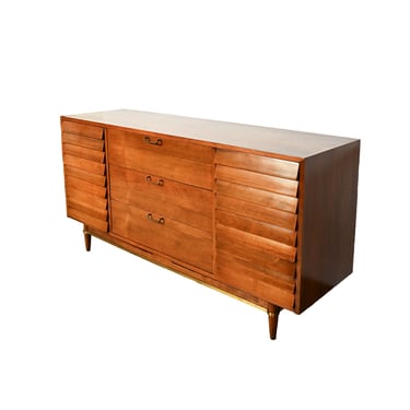 Walnut Long Dresser  American of Martinsville Dania Line Designed by Merton Gershun Mid Century Modern 