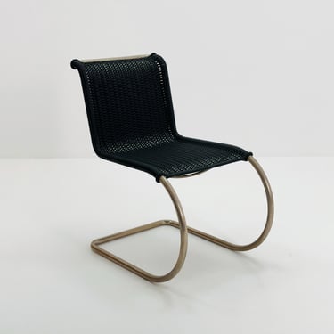 Mid century Bauhaus B42/MR10 black rattan easy chair by Mies Van Der Rohe for Tecta, 1980 Germany 
