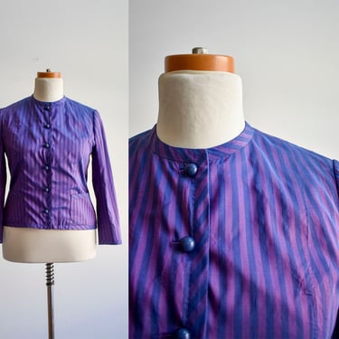 1970s Purple Vertical Striped Blazer 