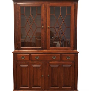 NICHOLS & STONE Solid Cherry Early American Traditional Style 56" Buffet w. Lighted Display China Cabinet 7810Q-070 