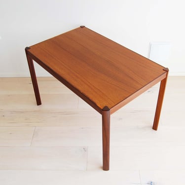 Danish Modern Hans Olsen Rectangular Teak Side Table for LH Lindebo Hansen Made in Denmark 