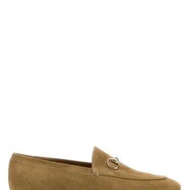 Gucci Women Camel Suede Loafers