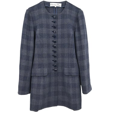 Christian Dior Single Breasted Collarless Jacket Gray #11