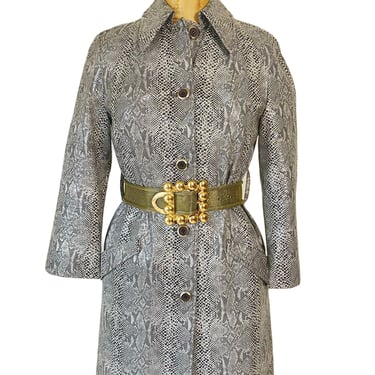 60s Mod Snakeskin Leather Trench