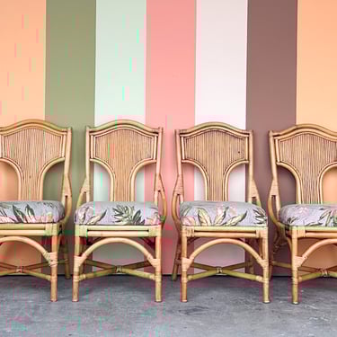 Set of Four Island Style Rattan Dining Chairs
