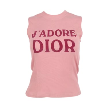 Dior Pink Ribbed Logo Tank