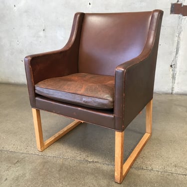 Mid Century Borge Mogensen Model 3246 Leather Arm Chair