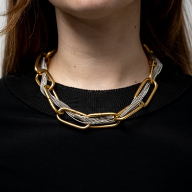 Ramey Gold and Silver Plated Brass Necklace