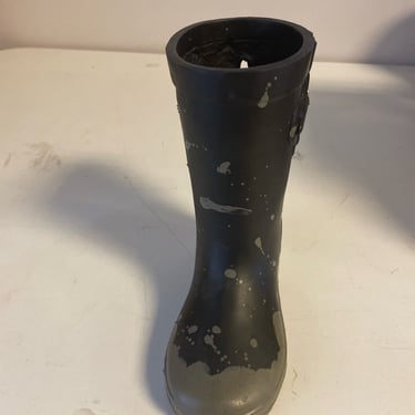 Black Resin Rain Boot Vase/Planter