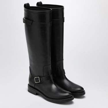 Saint Laurent Smooth River Boots In Black Leather Women