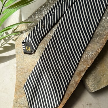 90s Donna Karan Striped Silk Tie