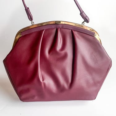 1960s Eggplant Vinyl Purse