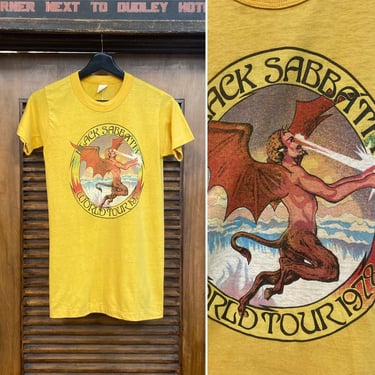 Vintage 1970’s Ozzy Osbourne Black Sabbath World Tour 1978 Rock Band Tee-Shirt, 70’s Metal T Shirt, Vintage Clothing 
