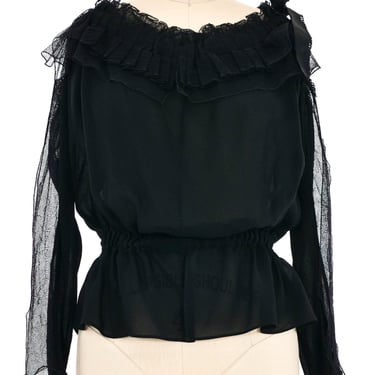 2000s Yves Saint Laurent Off the Shoulder Blouse