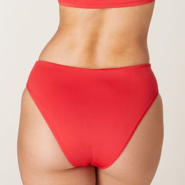 Andie Swim The 90s Eco Nylon High Waist Bikini Bottom - Cherry Red