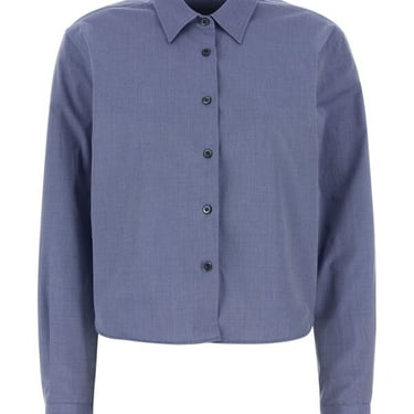 Prada Women Cerulean Blue Cotton Shirt