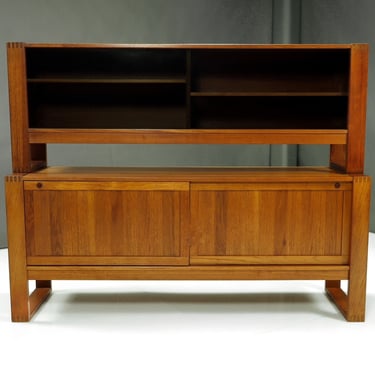 Mid-Century Danish Modern Teak Credenza with Hutch 