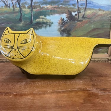 Free Shipping Within Continental US - Vintage Mid Century Modern Italian Baldelli Ceramics Cat Coin Collector 