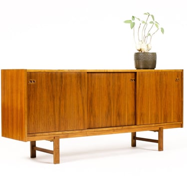 Danish modern / Mid Century Walnut Credenza / Sideboard — Kofod Larsen — Sliding Doors 