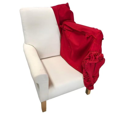 White Muslim Cloth Club Chair W/ Red Cover from Red Corner Movie 1997 