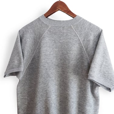 vintage sweatshirt / grey sweatshirt / 1980s heather grey short sleeve raglan sweatshirt Large 