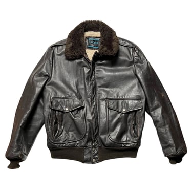 Vintage USA Made COOPER Leather Flight Jacket ~ size 42 / Large ~ Bomber ~ G-1 / A-2 ~ 