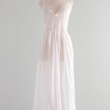 Dreamy Vintage 1970's Ivory Cotton Night Gown by Eve Stillman Couture / M