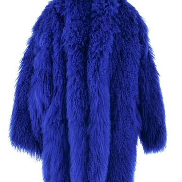 1980s Cobalt Mongolian Fur Coat