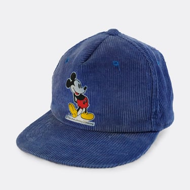 Vintage Disney Mickey Standing Corduroy Snap Back Hat