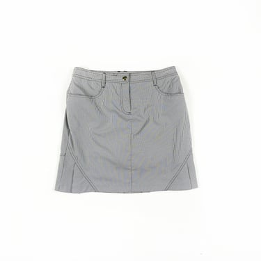 Y2K Black and White Gingham Mini Skirt / Skort / Butt Ruffles / Back Pleats / Pleated / Athletic / Size 6 / Monochromatic / Op Art / M / 00s 
