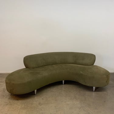 Sage green atomic cloud sofa 