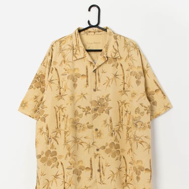 Vintage silk Hawaiian shirt with bamboo pattern - XL 