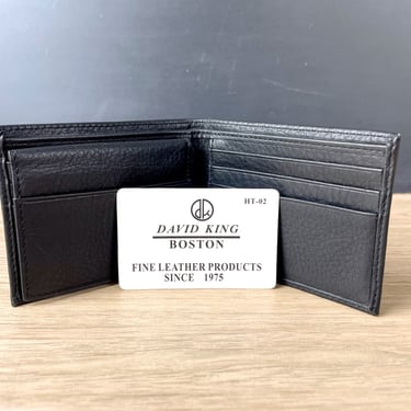 Black leather wallet - NOS - David King HT-02 Passcase 