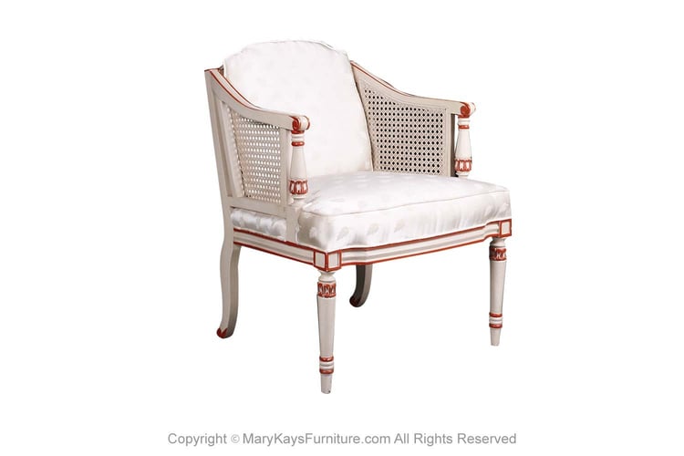 French Louis XVI Style Painted Bergere Armchair 