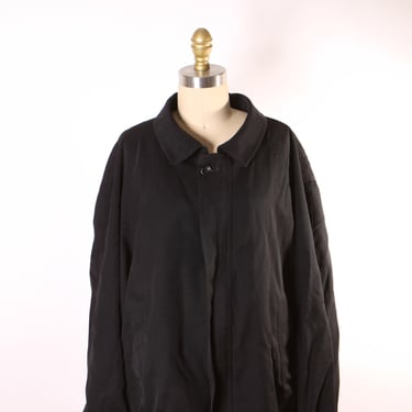 1980s 1990s Black Long Sleeve Lined Zip Up Jacket by Sulka 