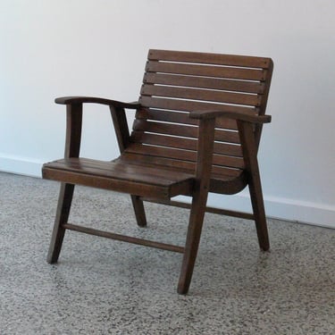 Vintage Michael Van Beuren Inspired Wood Lounge Chair 