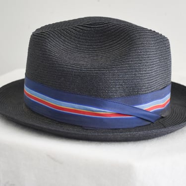 1950s/60s Navy Straw Fedora 