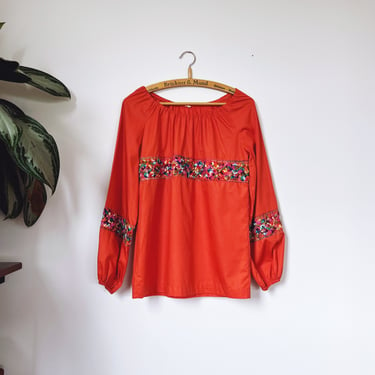 Vintage 1970s Mexican Embroidered Women’s Top 