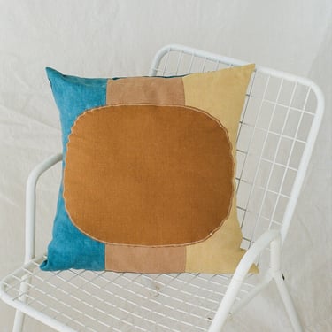 canyon linen pillow cover | dyed with chestnut, indigo + wattle | zero waste | naturally plant dyed 